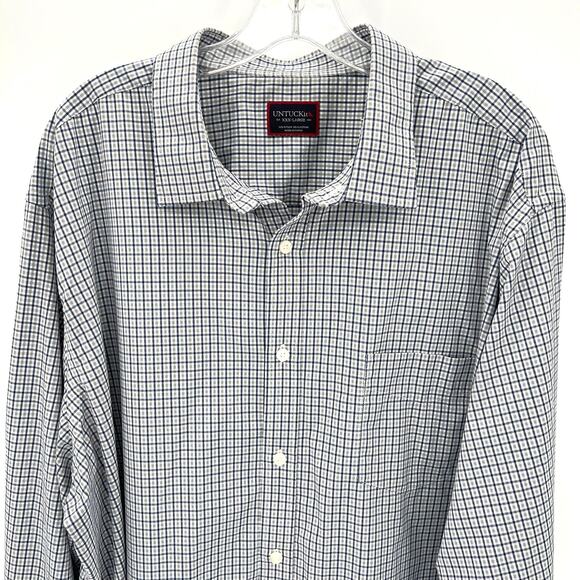 Untuckit performance men’s button front plaid shirt - Picture 7 of 10